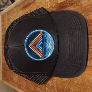 Aviator Nation Black Trucker Hat with Mountain Ocean Patch